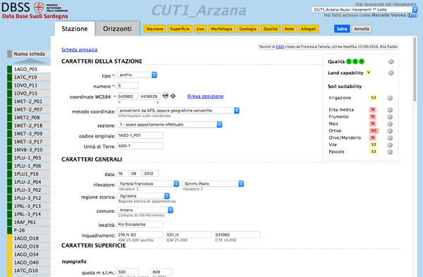 Screenshot dell'applicazione DBSS Screenshot dell'applicazione DBSS
